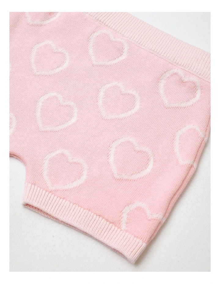 Essential Heart Knit Shorts in Rose image 4