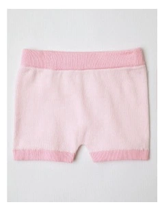 Essential Solid Knit Shorts in Blush
