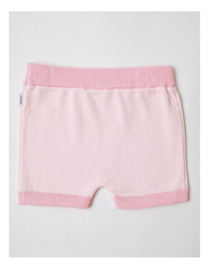 Essential Solid Knit Shorts in Blush image 3