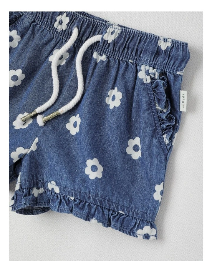 Essentials Chambray Shorts in Dusty Blue image 2