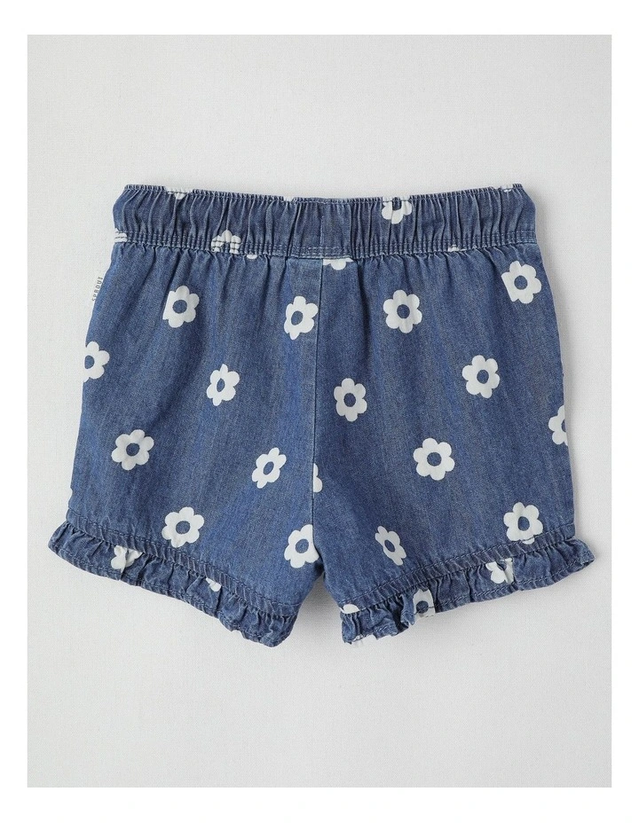 Essentials Chambray Shorts in Dusty Blue image 3