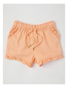 Essentials Solid Shorts in Peach