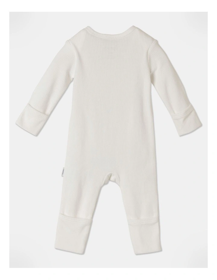 Rib Toy Coverall in Beige image 3