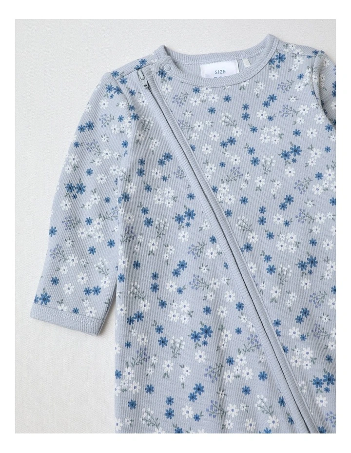 Essential Ditsy Floral Coverall in Blue image 2