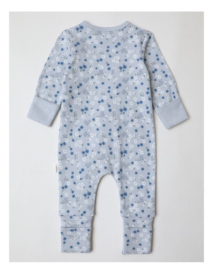 Essential Ditsy Floral Coverall in Blue image 3