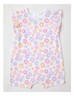 Essential Blossom Floral Romper in White