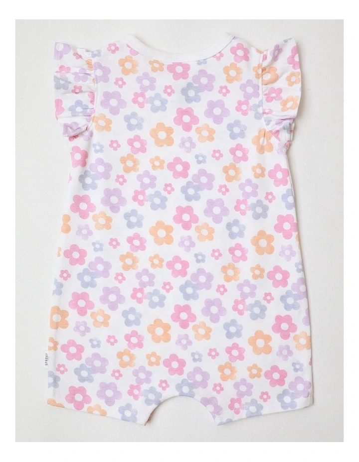 Essential Blossom Floral Romper in White image 3