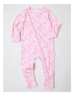 Essential Soft Petal Ditsy Floral Coverall in Light Pink