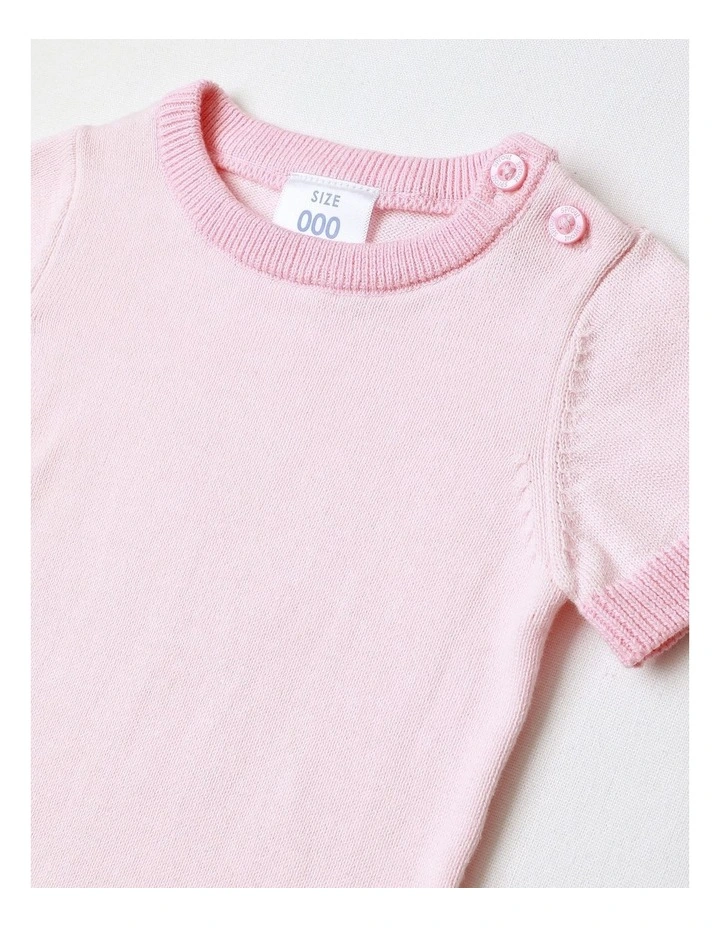 Newborn Knit Bodysuit in Blush image 2