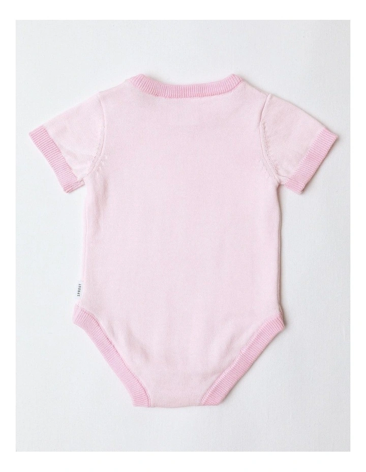 Newborn Knit Bodysuit in Blush image 3