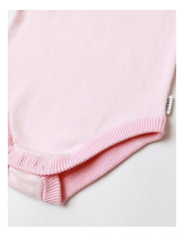 Newborn Knit Bodysuit in Blush image 4