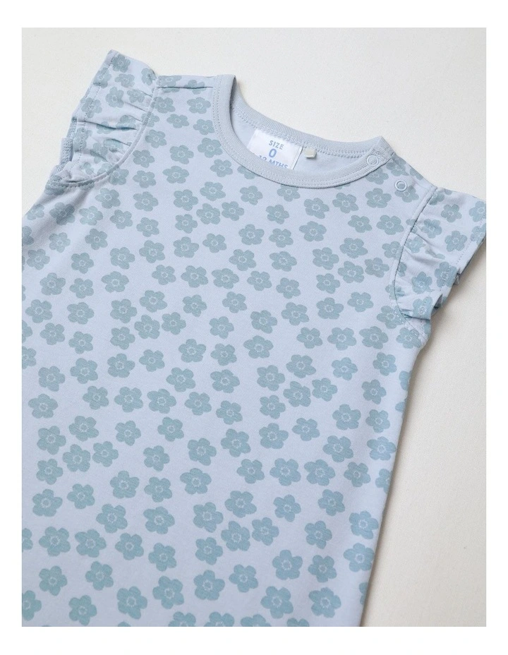 Essential Ditsy Floral Romper in Blue image 2