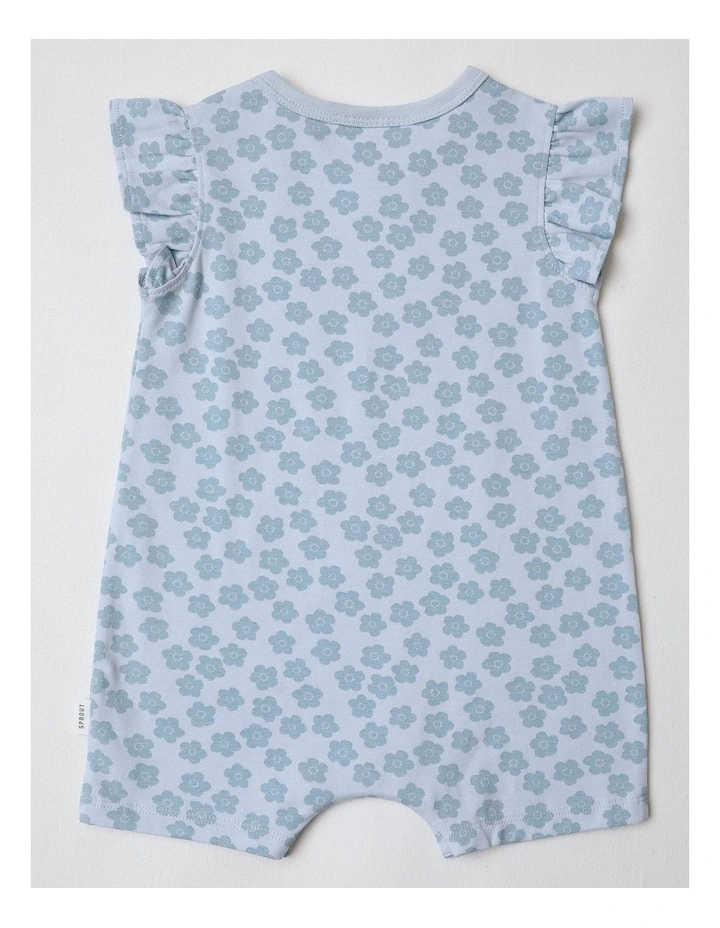 Essential Ditsy Floral Romper in Blue image 3