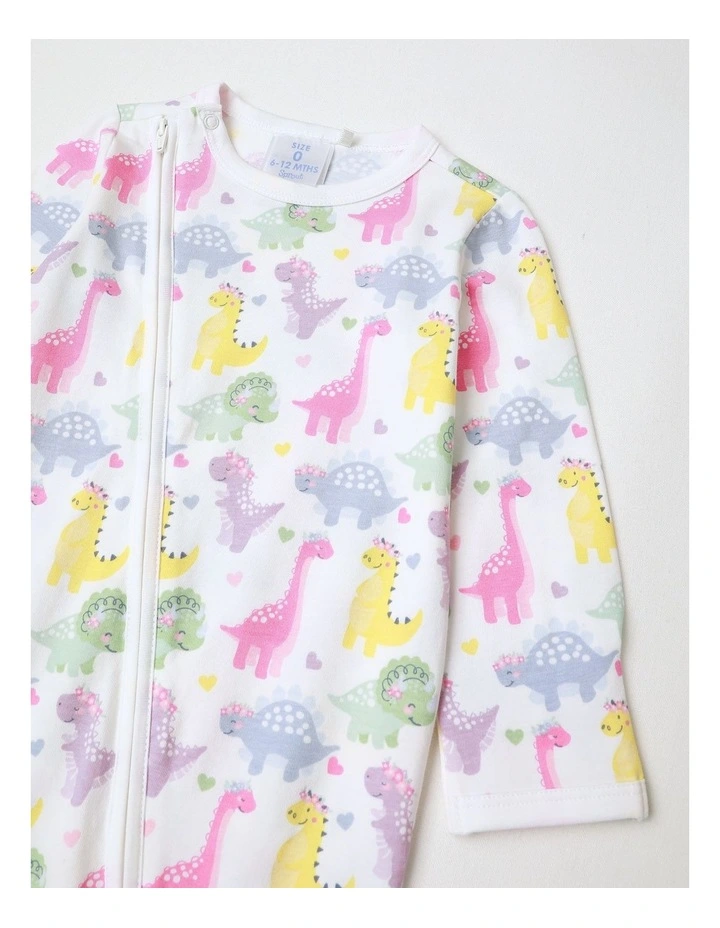 Essential Dino Coverall in White image 2