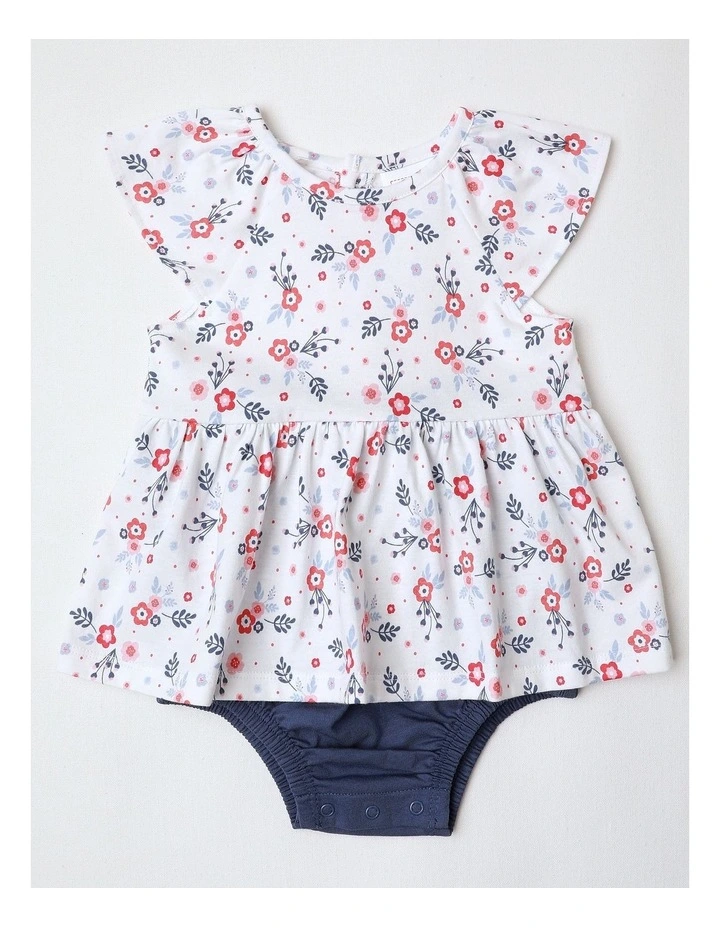 Ditsy Floral Knit Bodysuit in White image 1