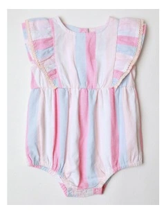 Sweet Stripe Woven Bodysuit in Multi