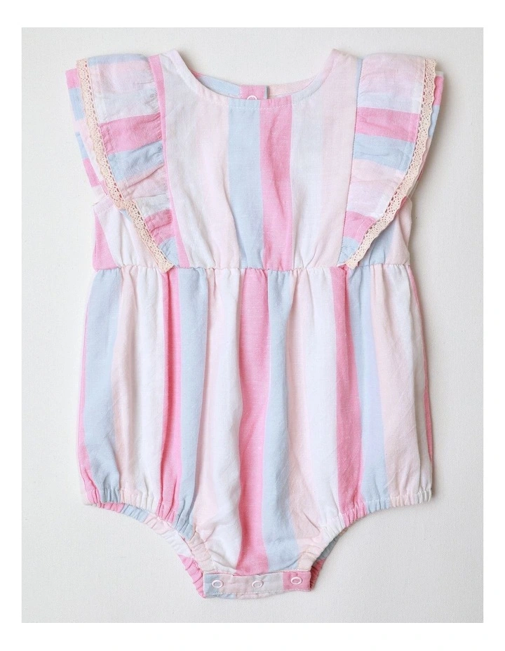 Sweet Stripe Woven Bodysuit in Multi image 1