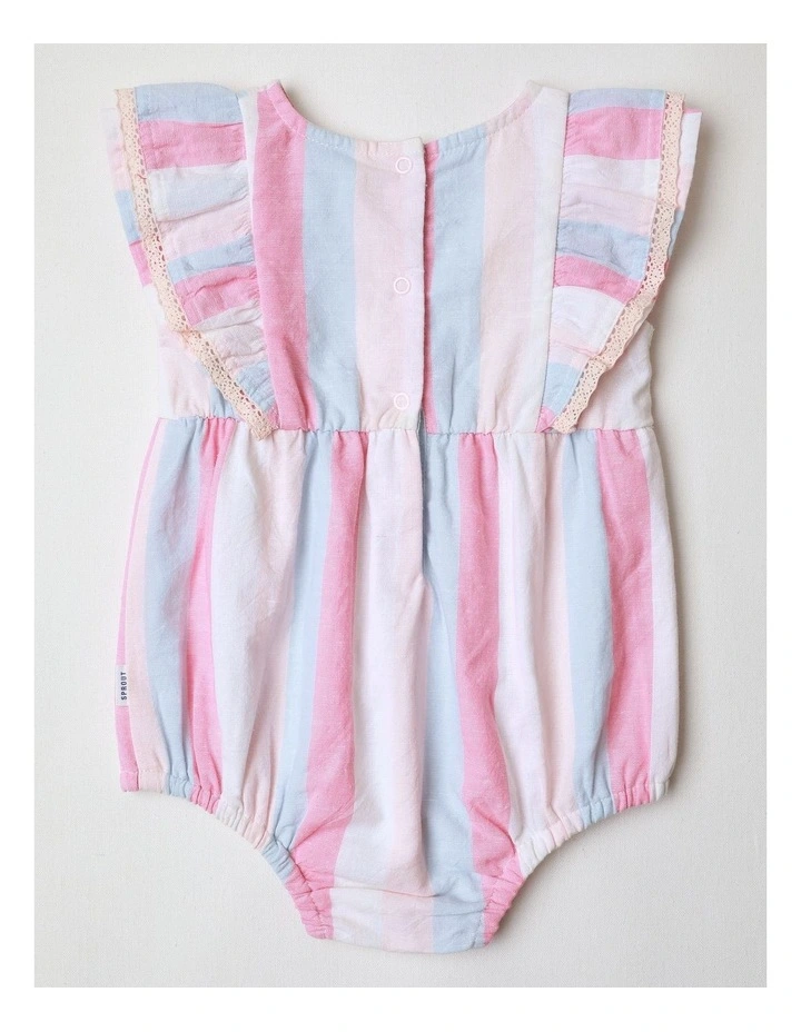 Sweet Stripe Woven Bodysuit in Multi image 3