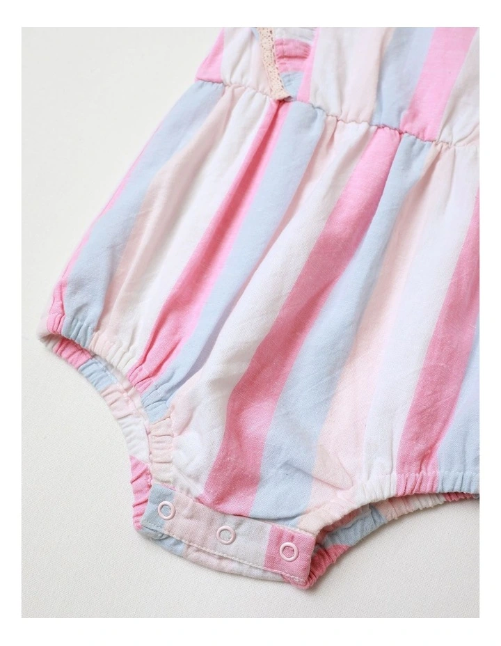 Sweet Stripe Woven Bodysuit in Multi image 4