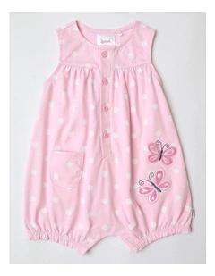 Pink Wings Butterfly Romper in Light Pink