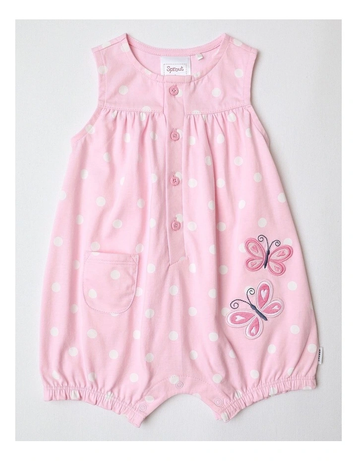 Pink Wings Butterfly Romper in Light Pink image 1