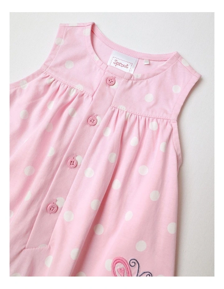 Pink Wings Butterfly Romper in Light Pink image 2