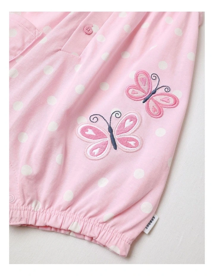 Pink Wings Butterfly Romper in Light Pink image 4