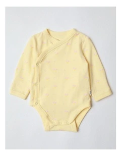 Newborn Ditsy Floral Bodysuit in Lemon