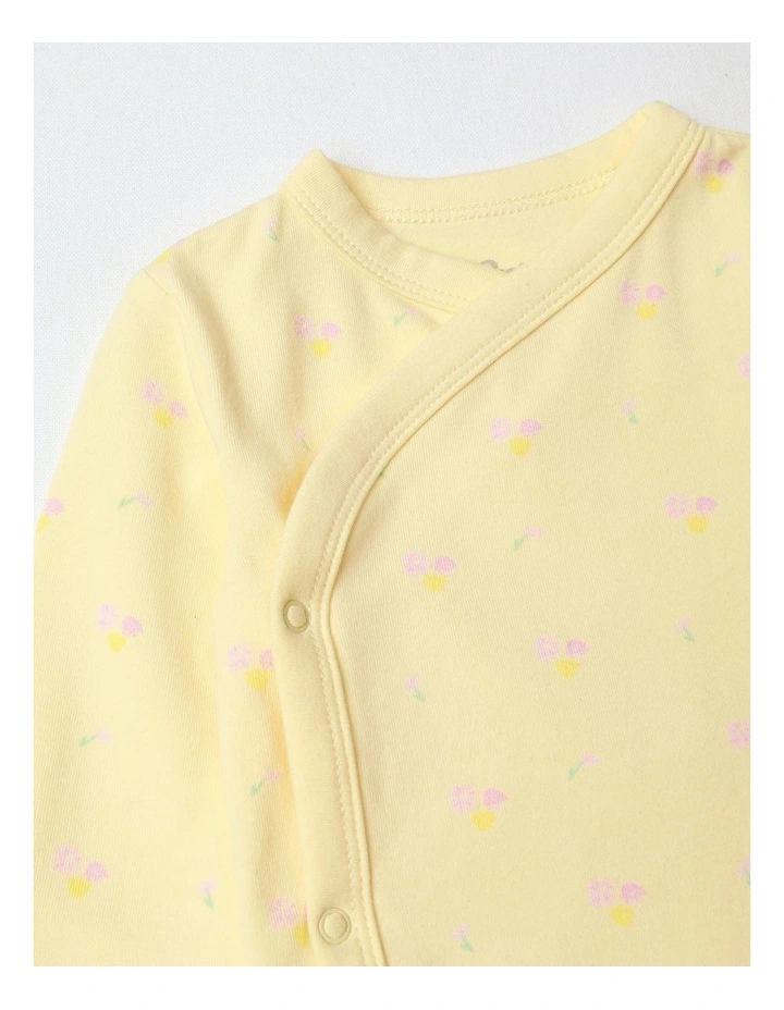 Newborn Ditsy Floral Bodysuit in Lemon image 2