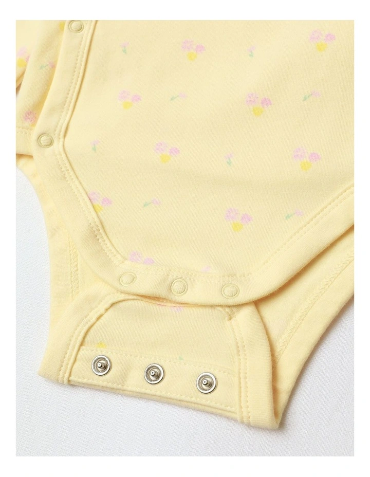Newborn Ditsy Floral Bodysuit in Lemon image 4