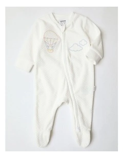 Newborn Cozy Balloon Coverall In White