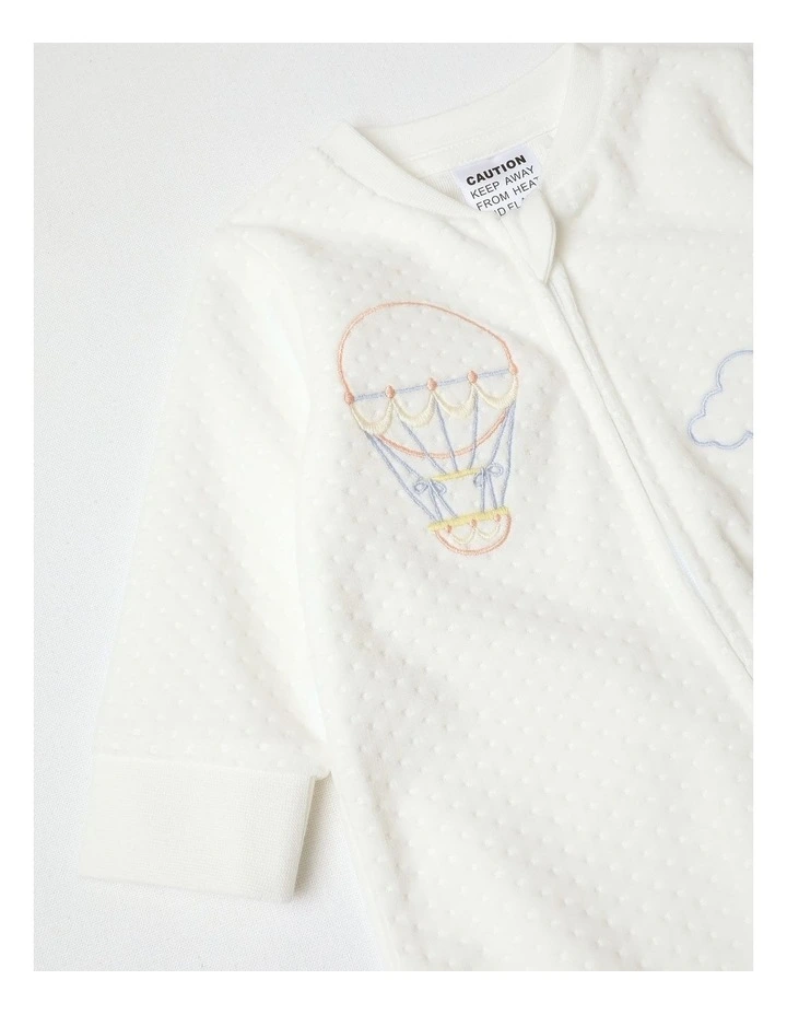 Newborn Cozy Balloon Coverall In White image 4