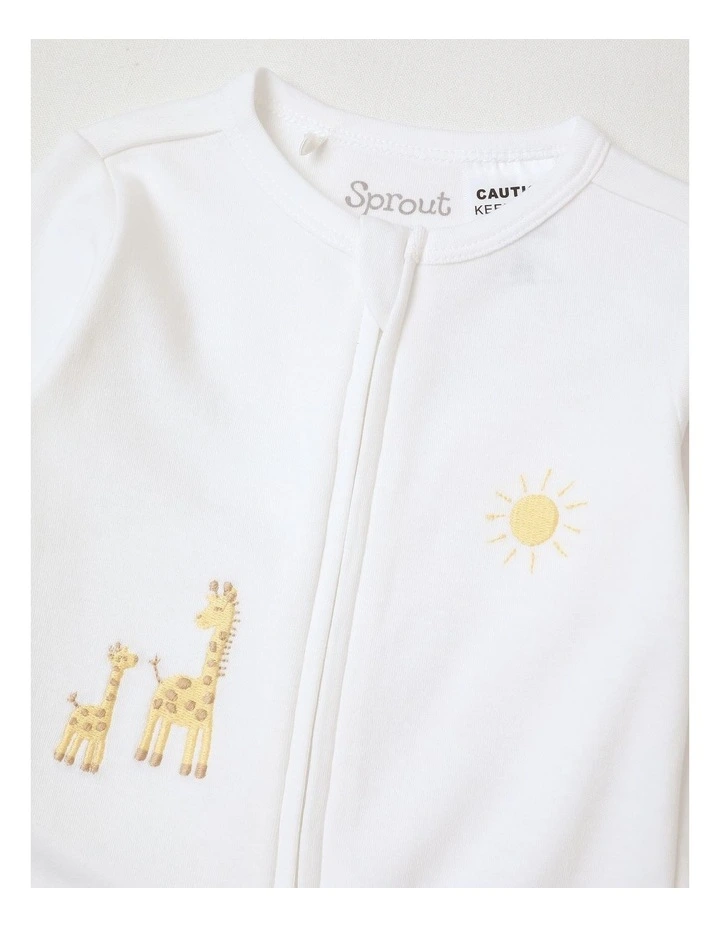 Newborn Lyocell Safari Coverall in White image 2