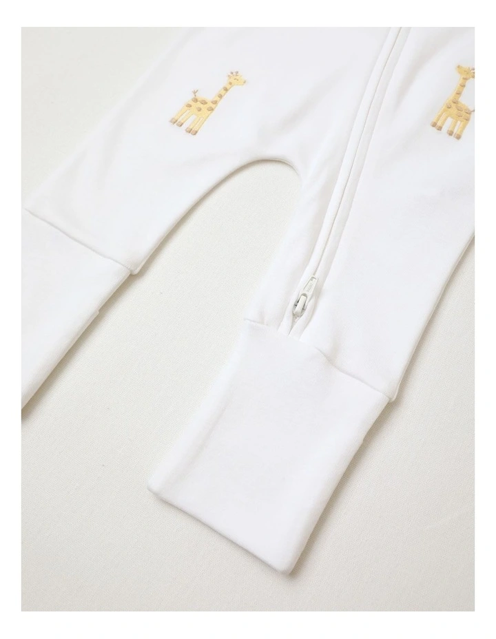 Newborn Lyocell Safari Coverall in White image 4
