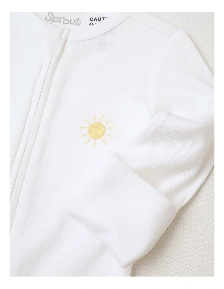 Newborn Lyocell Safari Coverall in White image 5