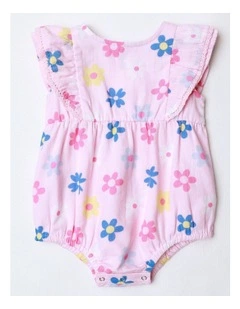 Flower Woven Bodysuit in Blush