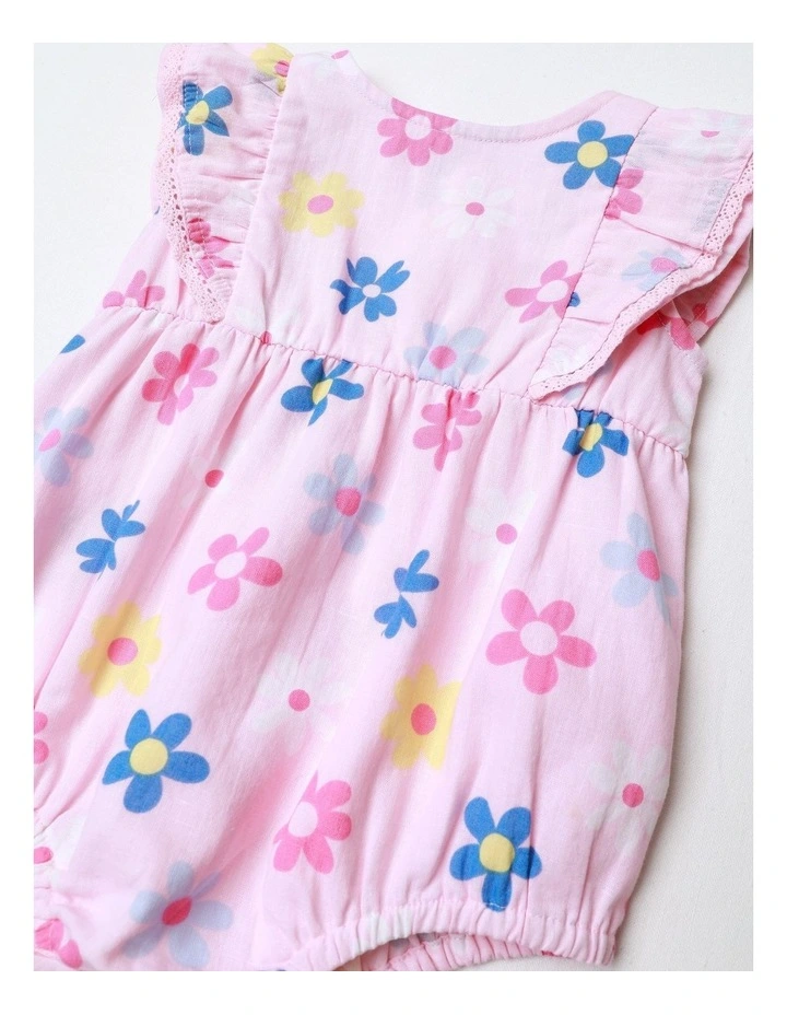 Flower Woven Bodysuit in Blush image 2