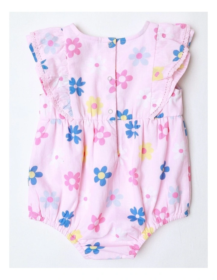 Flower Woven Bodysuit in Blush image 3