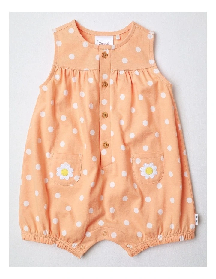 Polka Dot Bodysuit In Apricot image 1