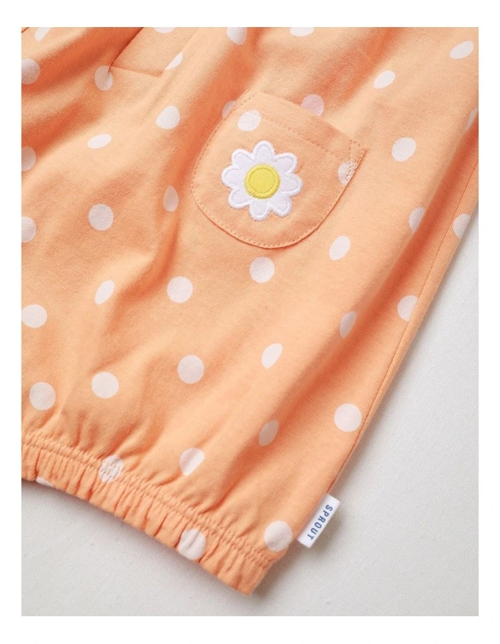 Polka Dot Bodysuit In Apricot image 4