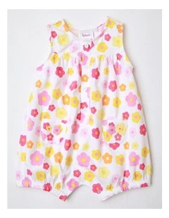 Floral Romper in White