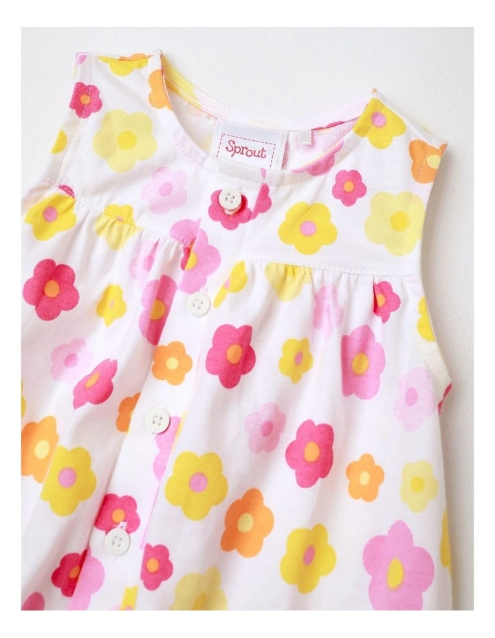 Floral Romper in White image 2