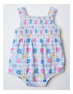 Daisy flower Frill Bodysuit in Light Blue
