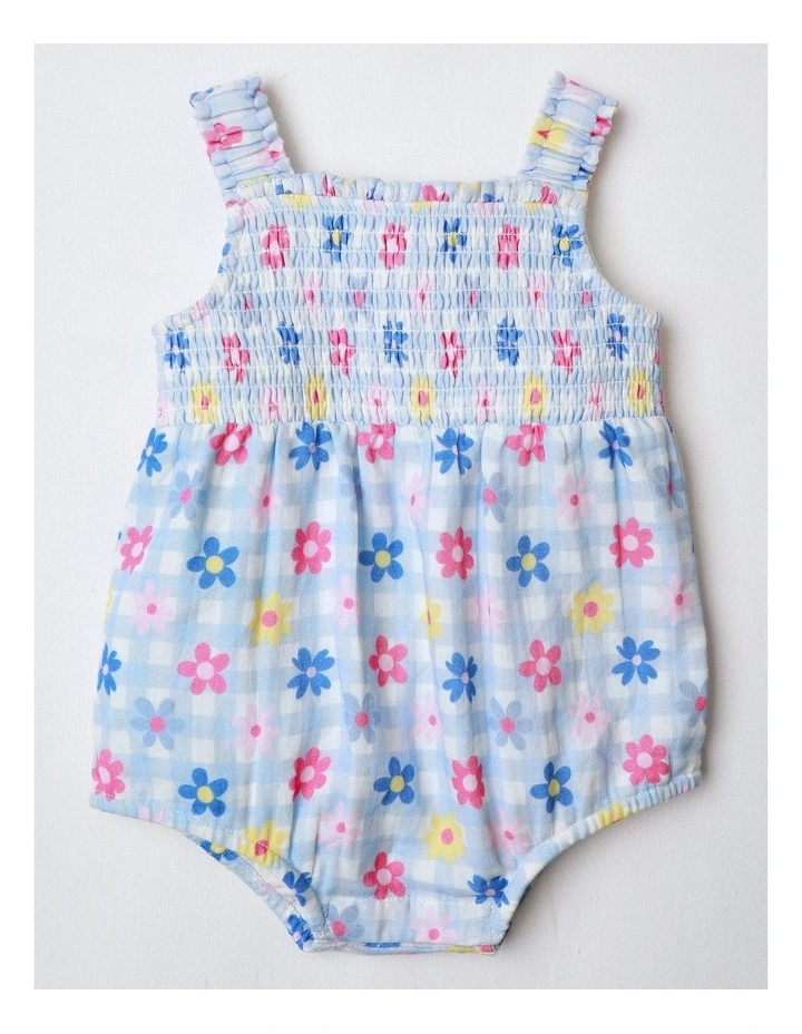 Daisy flower Frill Bodysuit in Light Blue image 1