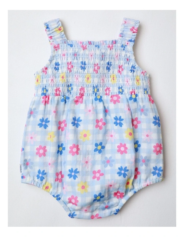 Daisy flower Frill Bodysuit in Light Blue image 3