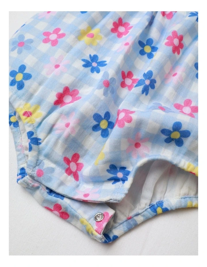 Daisy flower Frill Bodysuit in Light Blue image 4