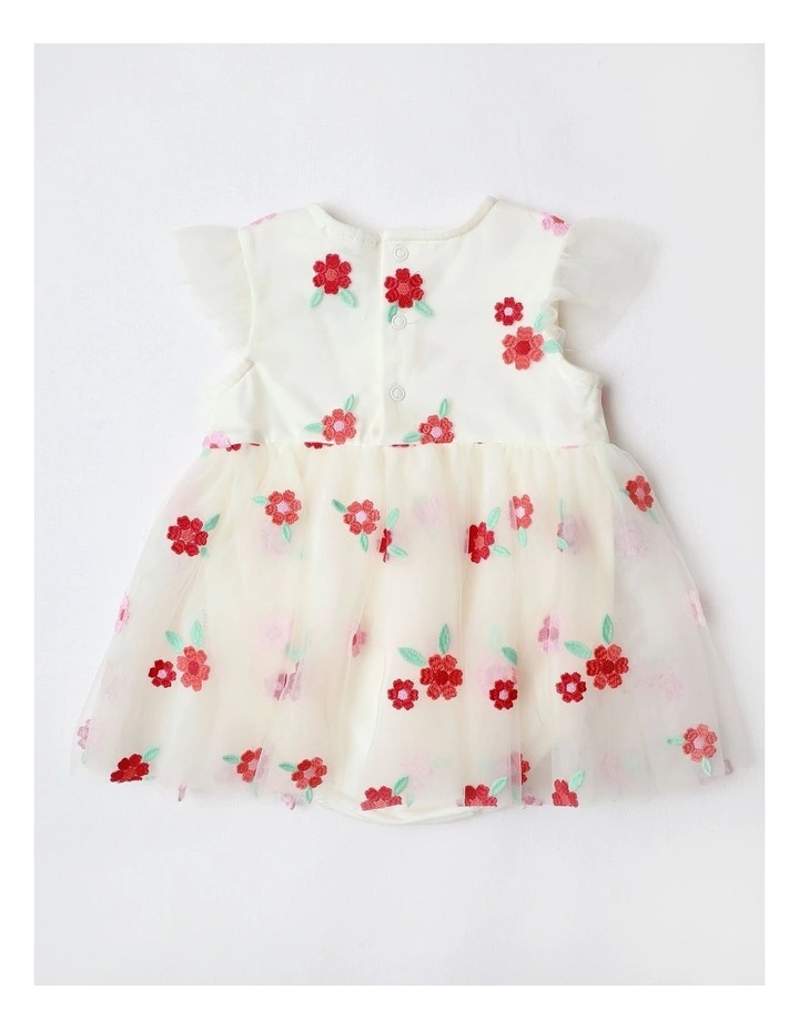 Occasion Floral Tulle Bodysuit in Cream image 3