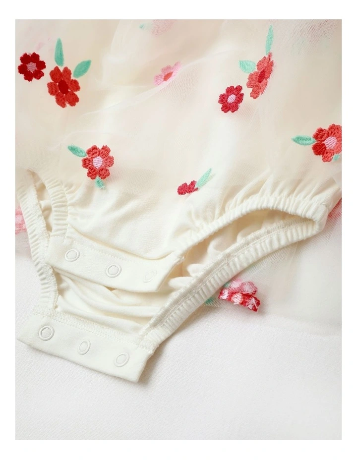 Occasion Floral Tulle Bodysuit in Cream image 4