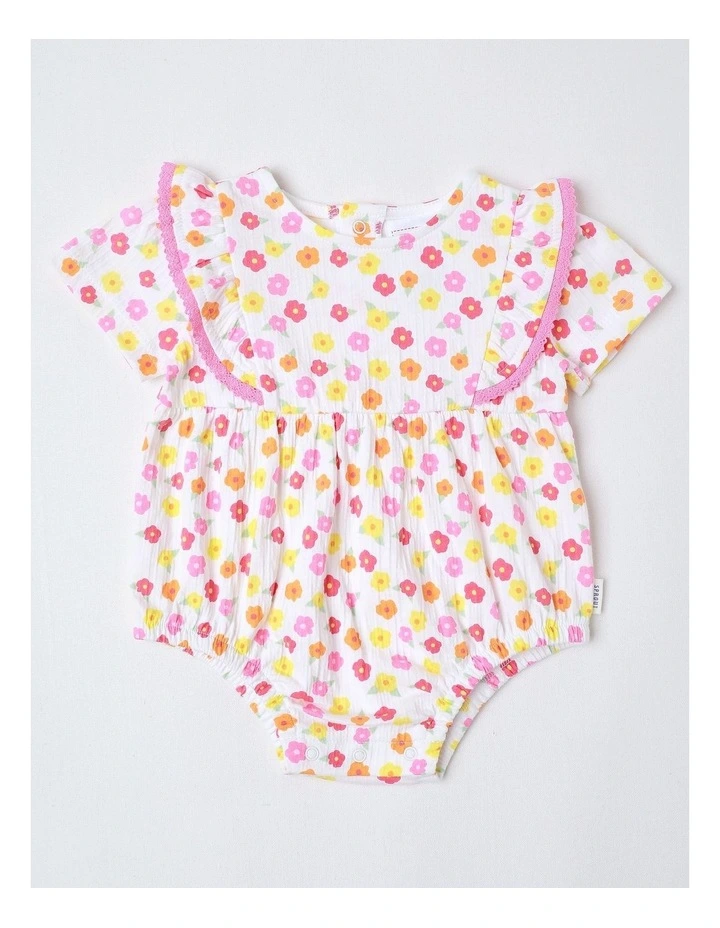 Ditsy Crinkle Top in Pink image 1