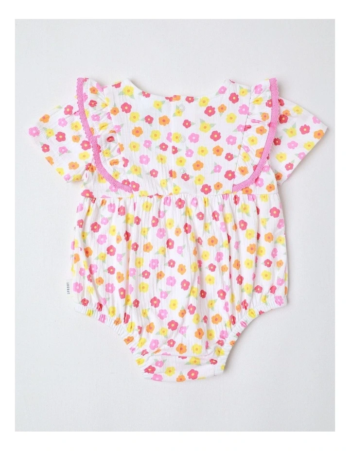Ditsy Crinkle Top in Pink image 3
